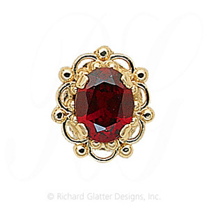GS103 G - 14 Karat Gold Garnet Slide 
